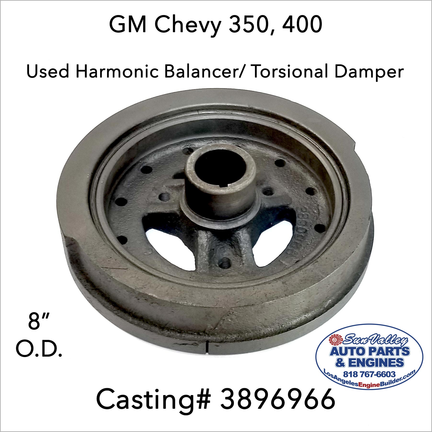 67-68 GM Chevy 350, 400 Harmonic Balancer 3896966. Above