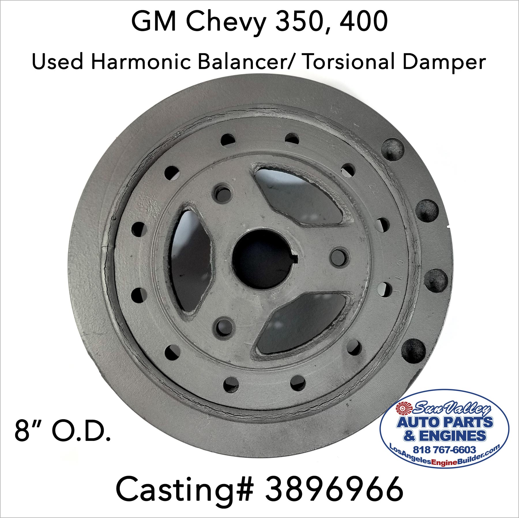 Flat Side 67-68 GM Chevy 350, 400 Harmonic Balancer 3896966