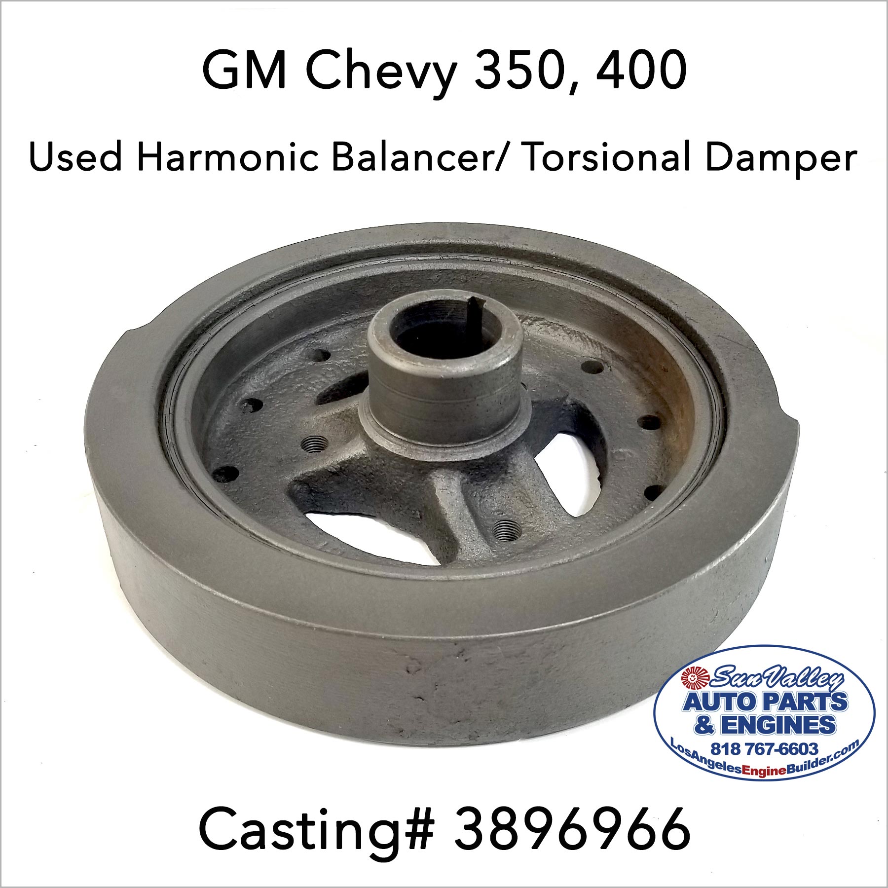 67-68 GM Chevy 350, 400 Harmonic Balancer 3896966. Smooth edge