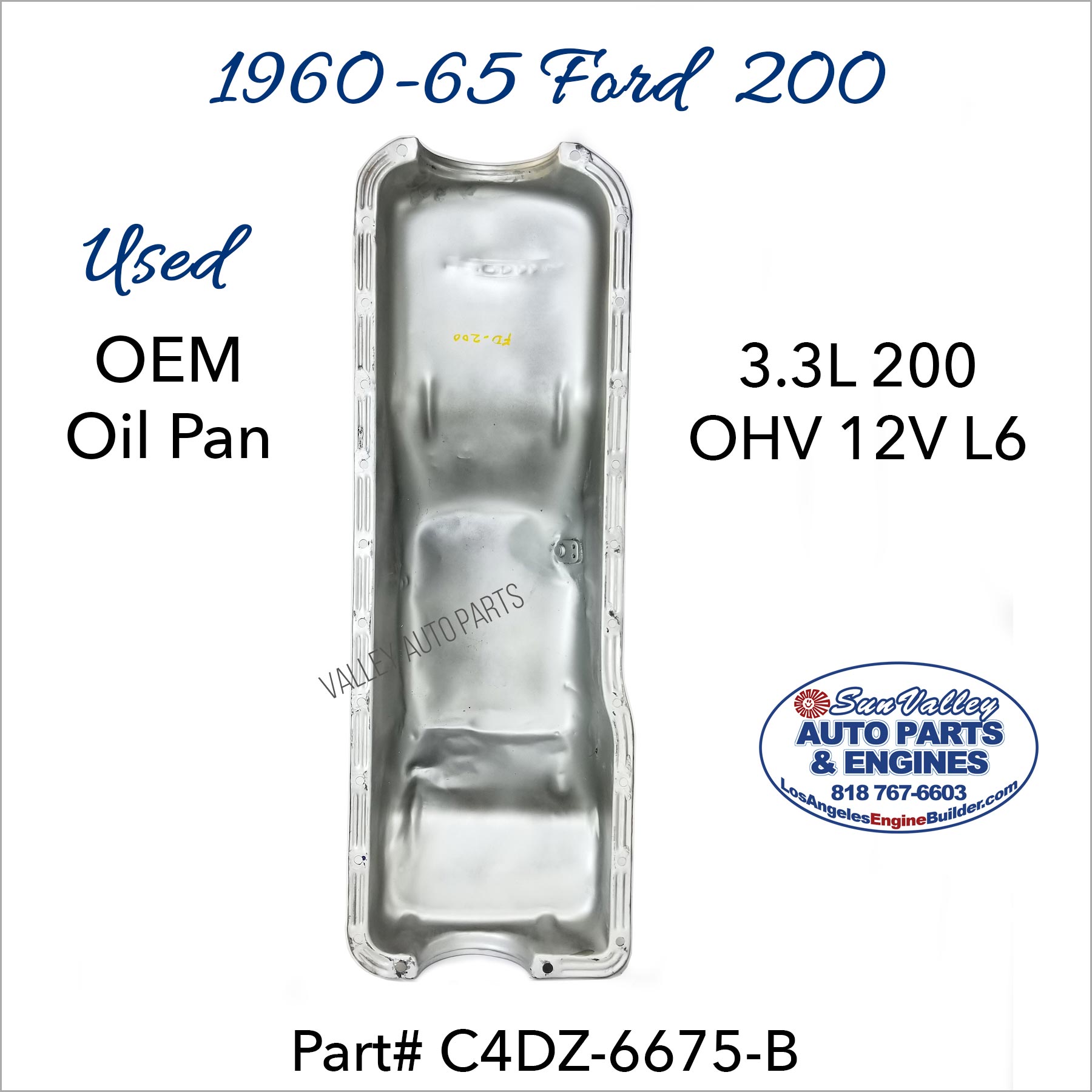 Inside pan. 60-65 Ford 170, 200 OEM Oil Pan