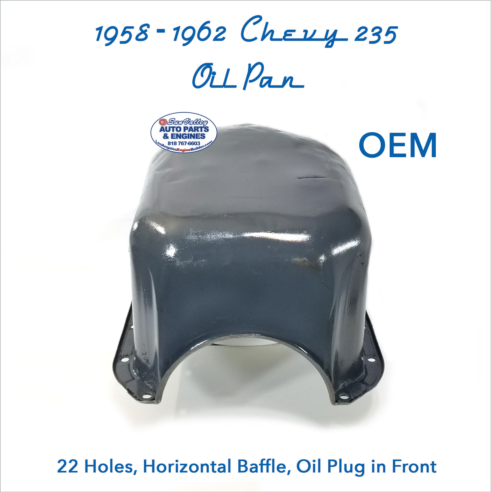 1958-62 GM Chevy 235 Oil Pan pan top