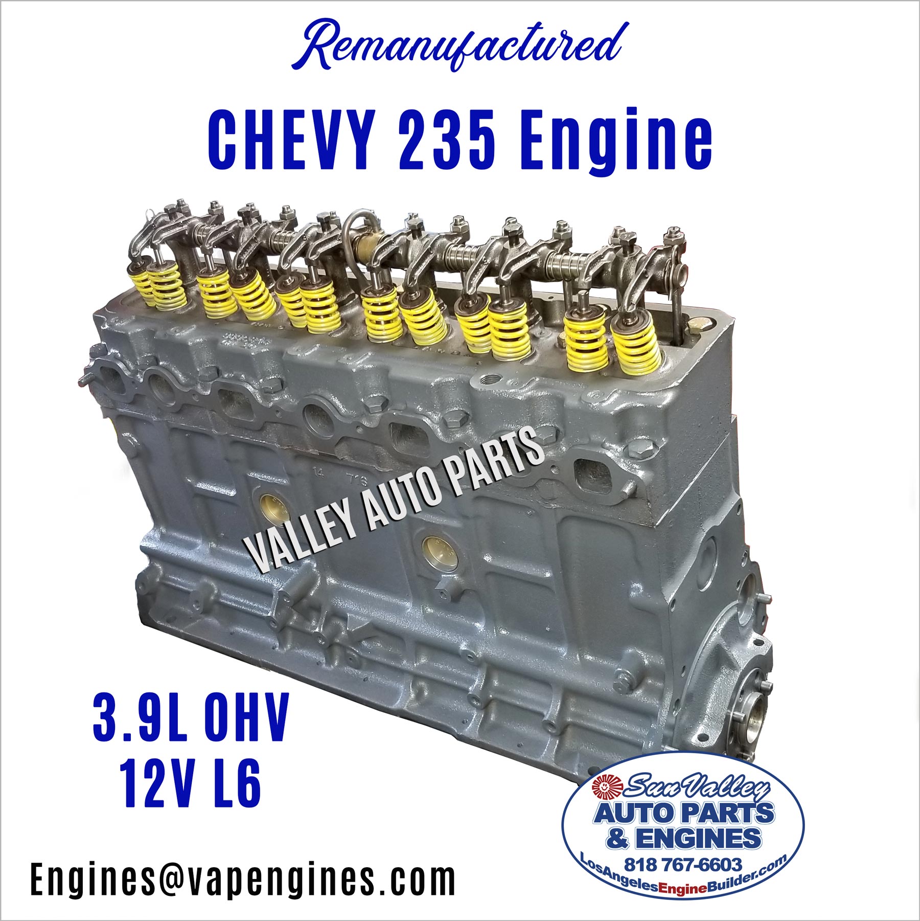 GM Chevy Stovebolt 235 Engine for Sale