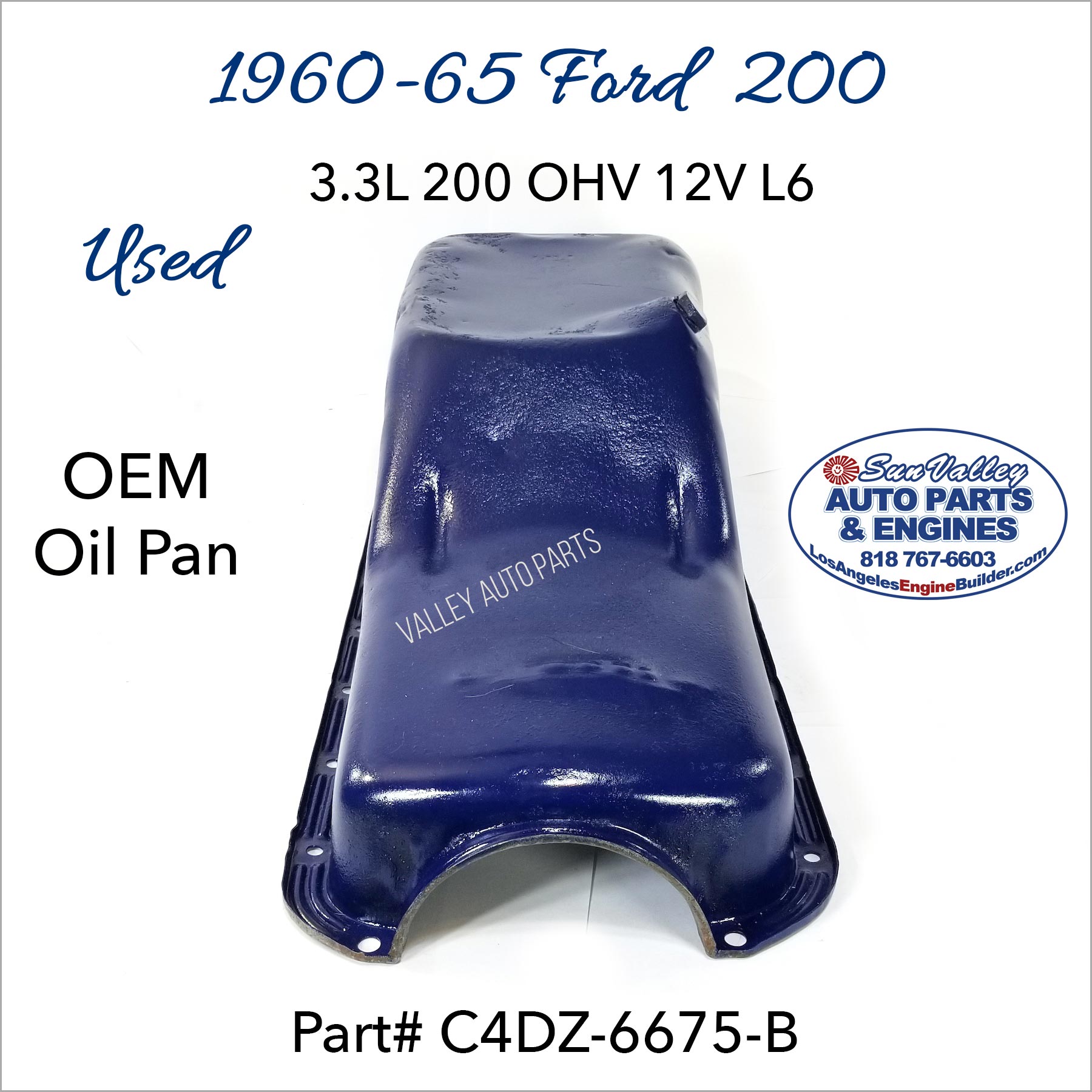 HIgh Front top. 60-65 Ford 170, 200 OEM Oil Pan
