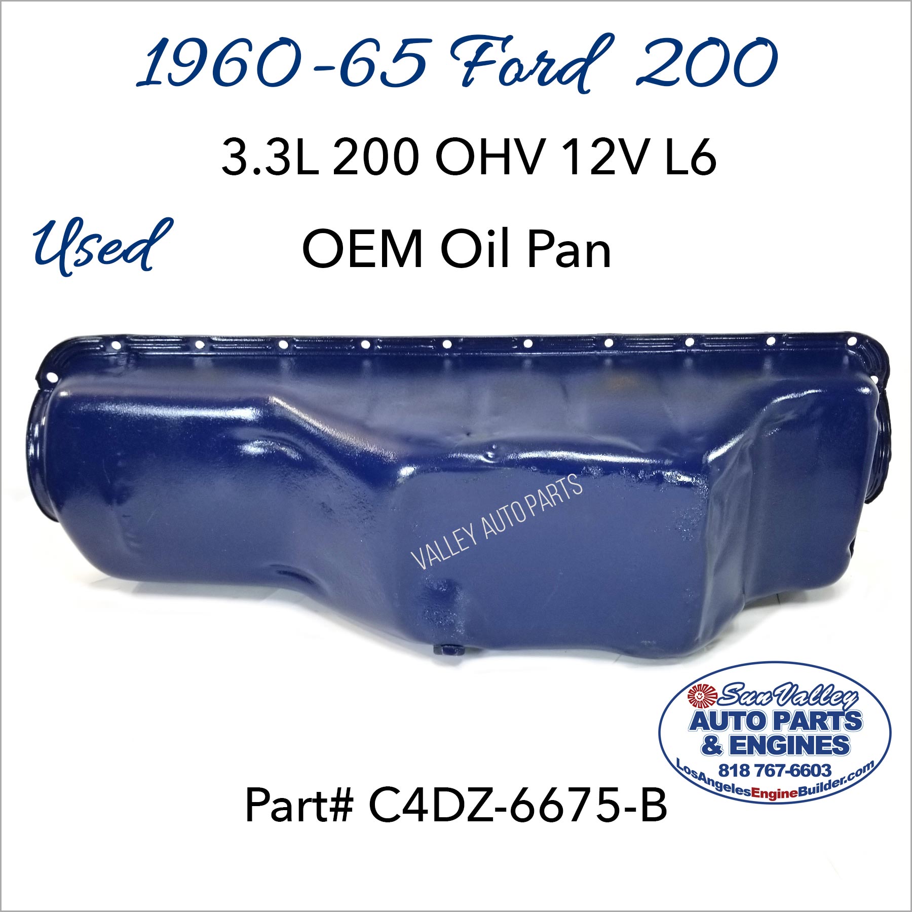 pan on side. 60-65 Ford 170, 200 OEM Oil Pan
