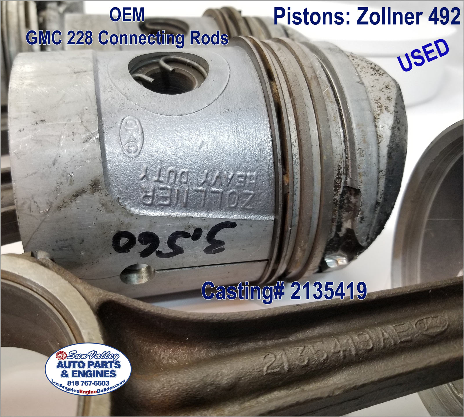 Zollner piston rod casting number 2135419AE