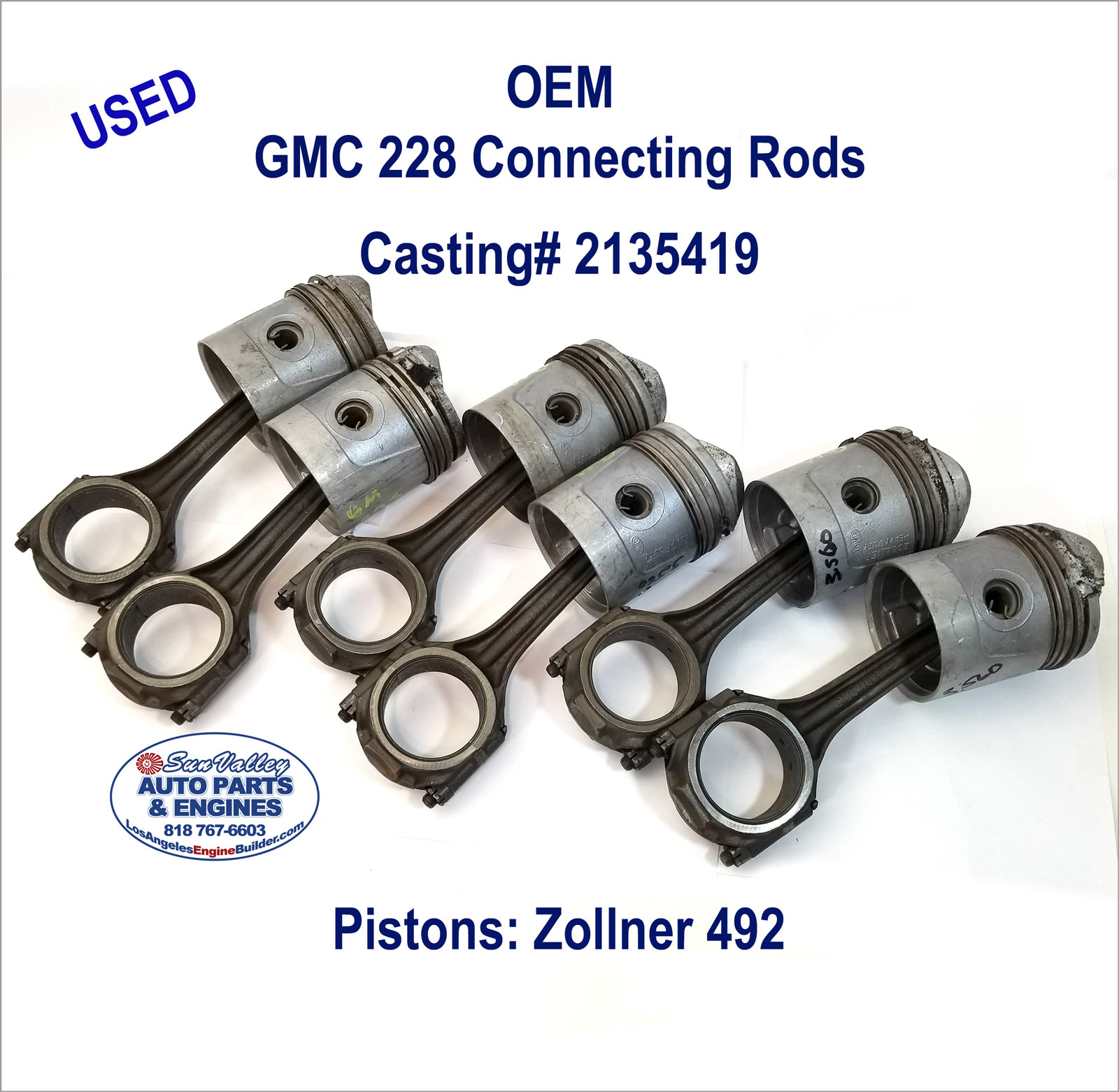 39-60 GMC 228, 248, 270 Connecting Rod Set 2135419