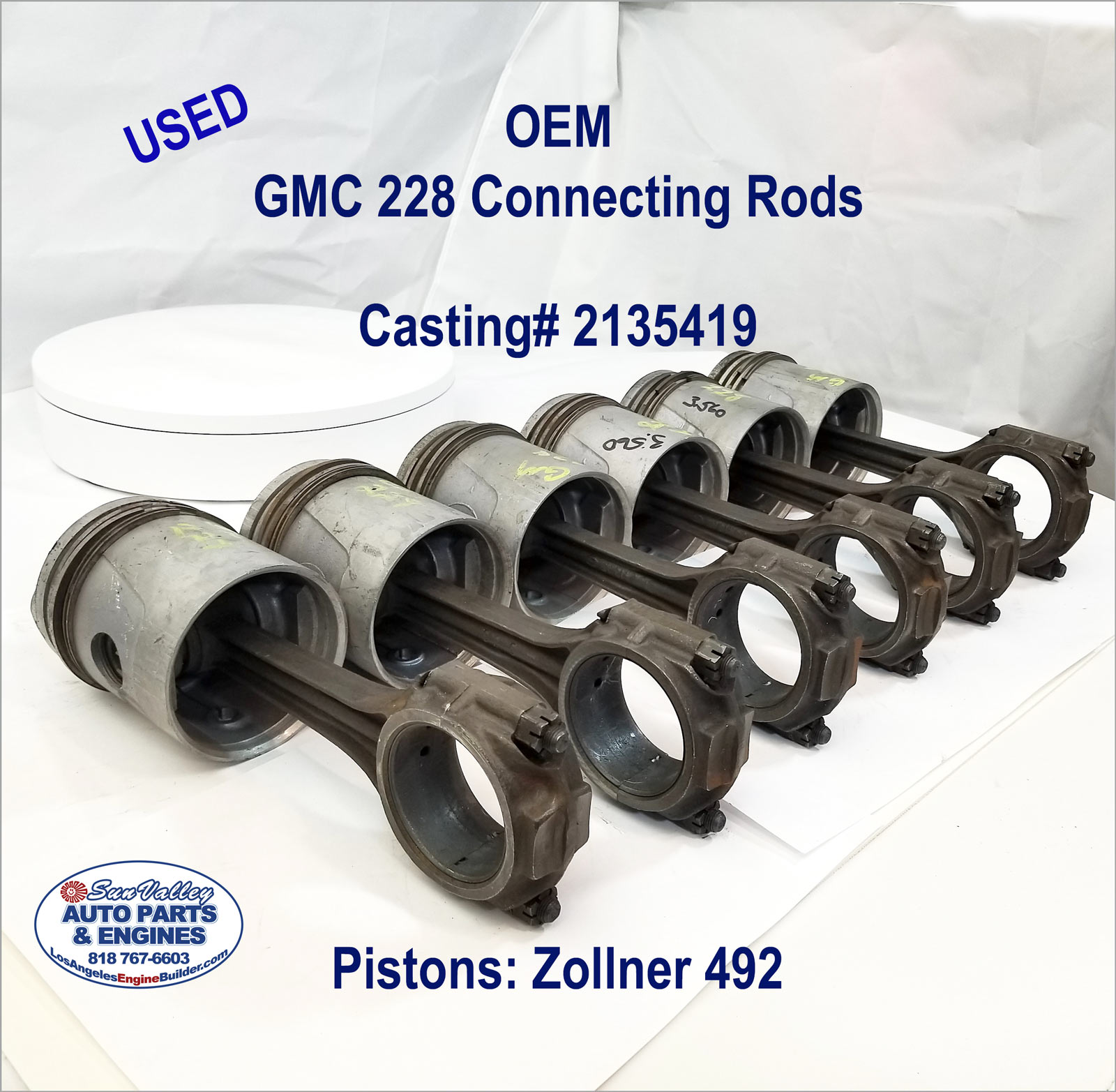 39-60 GMC 228, 248, 270 Connecting Rod Set 2135419 angle shot