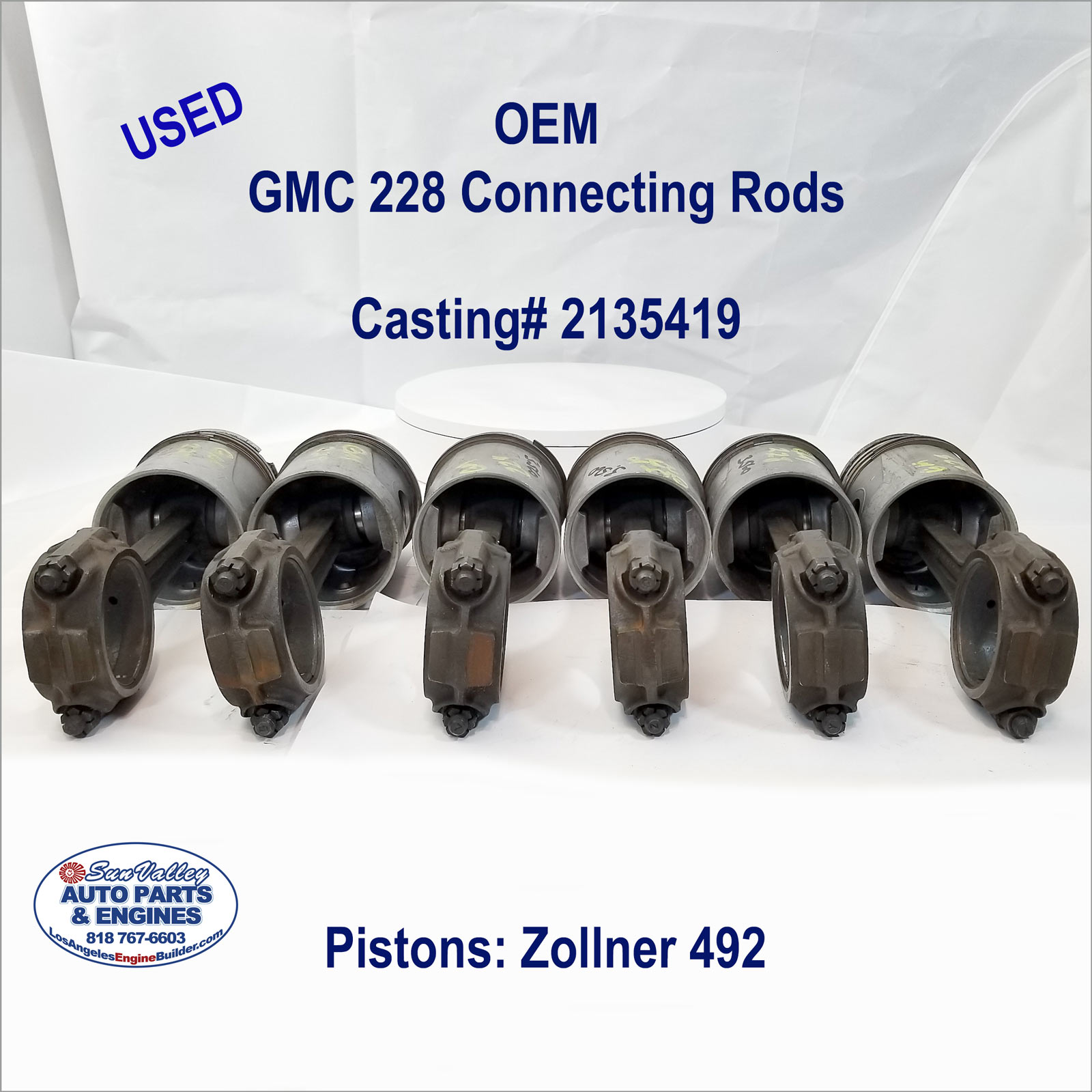 39-60 GMC 228, 248, 270 Connecting Rod Set 2135419, rod caps