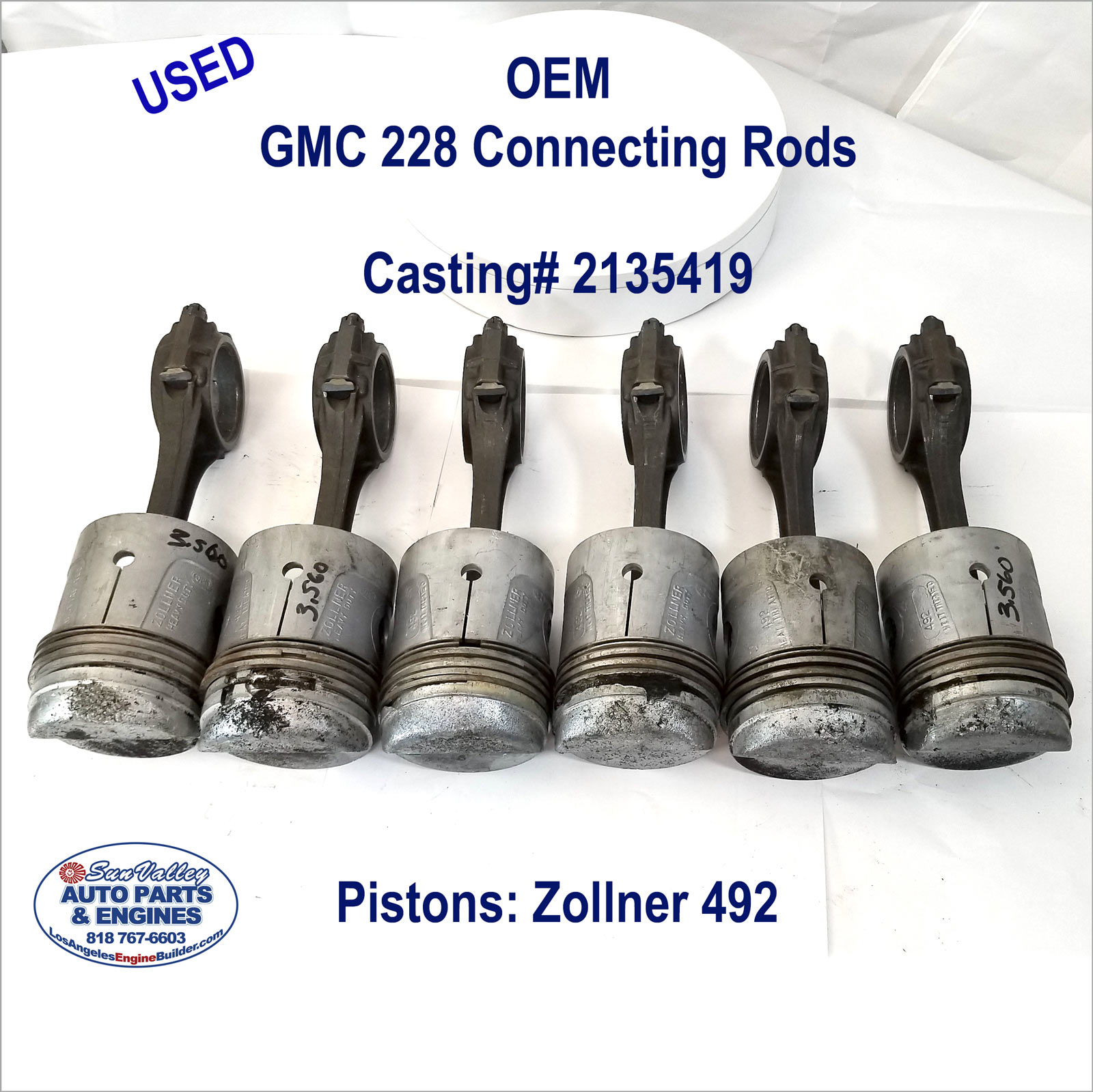 39-60 GMC 228, 248, 270 Connecting Rod Set 2135419