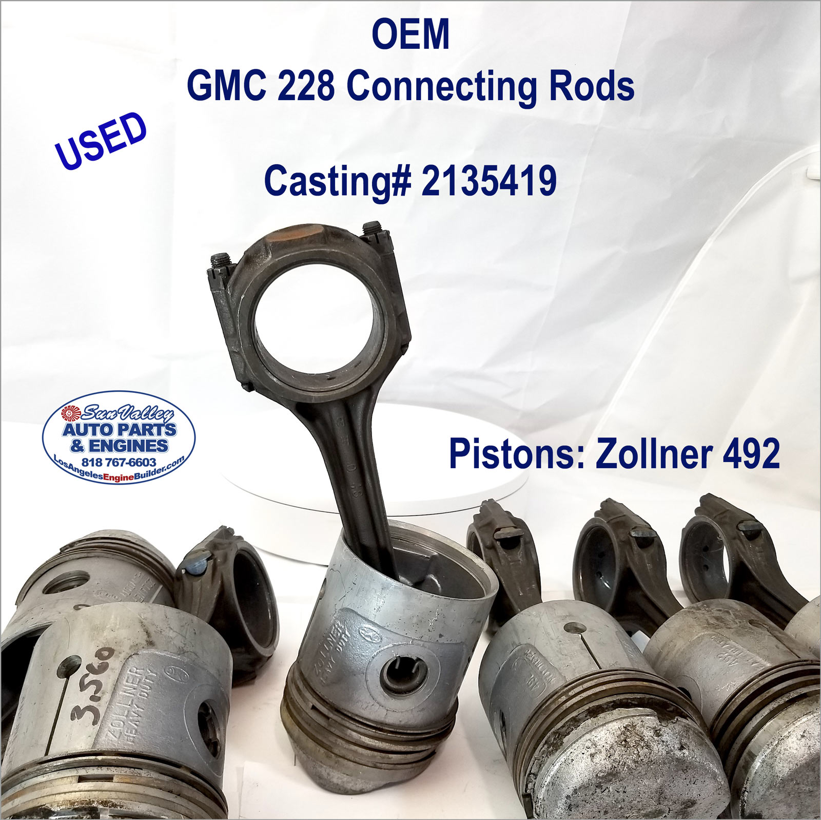 39-60 GMC 228, 248, 270 Connecting Rod Set 2135419