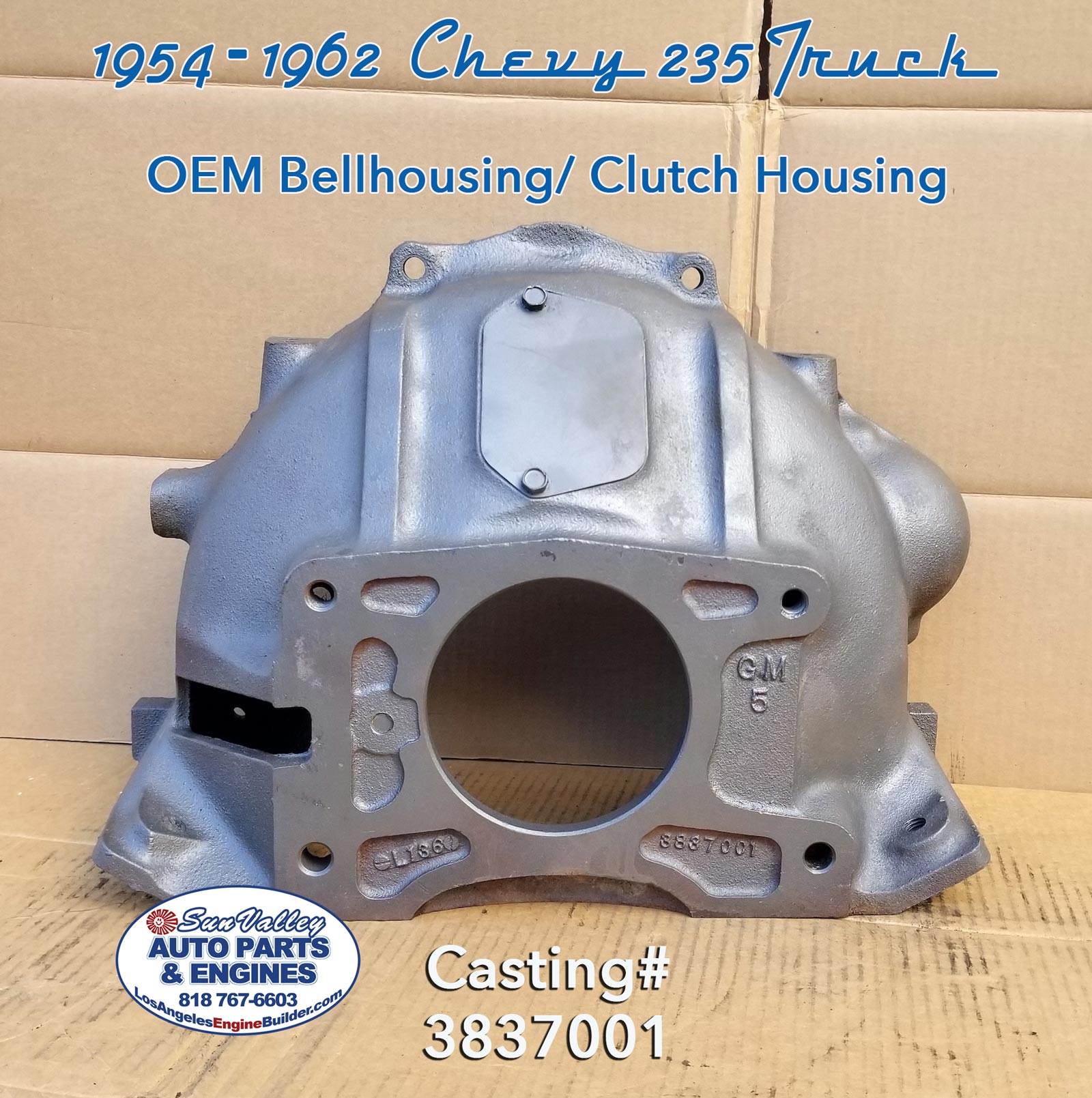 54-62 GM Chevy 235 Truck Bell Housing 3837001