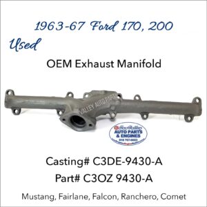 1963-67 Ford 144, 170, 200 OEM Exhaust Manifold. Casting C3DE-9430-A